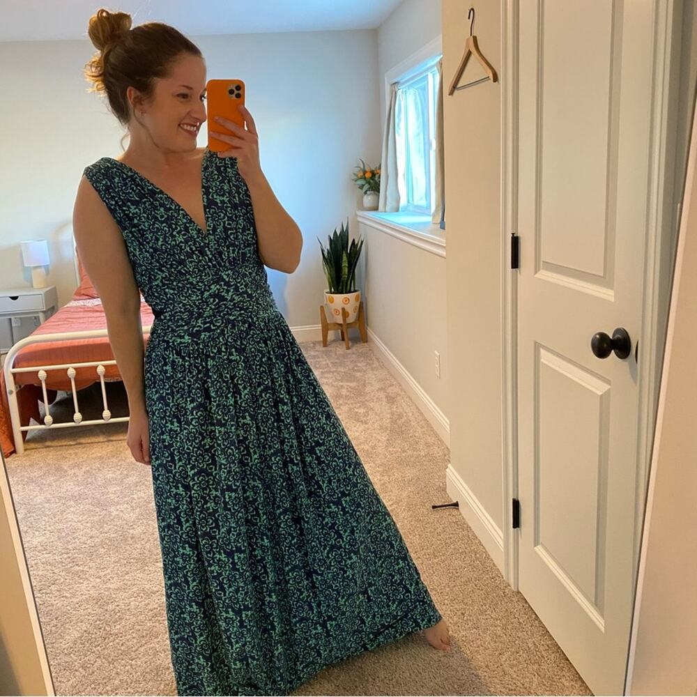 Chiara Boni La Petite Robe Blue Floral Maxi Dress Medium - Picture 7 of 16